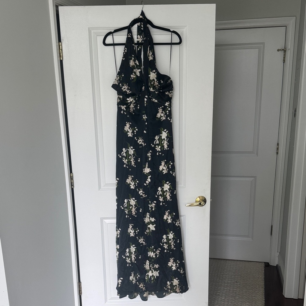 Reformation Black Floral Maxi Dress